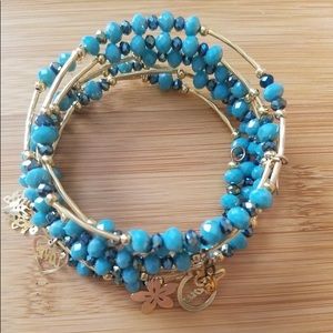 Spiral Blue Light Bracelet, Handmade